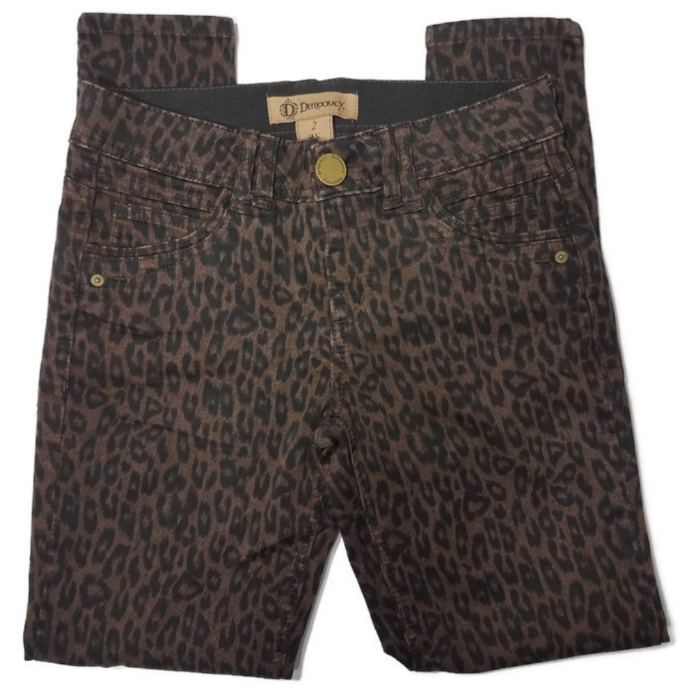 Democracy Skinny Jeans Leopard Brown Black Ab 2